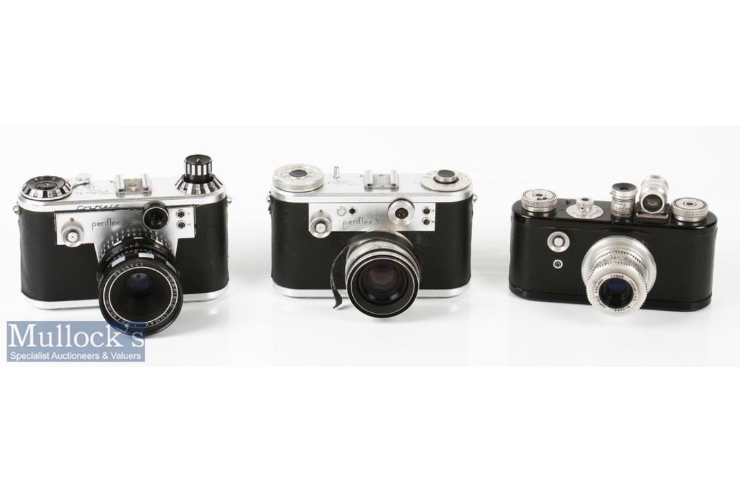 Selection of Corfield Periflex cameras to include Periflex I 512149 with Lumar f=50mm 1:3.5 lens, - Image 2 of 2