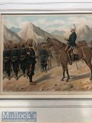 India - Original colour lithograph of a Sikhs of the Punjab frontier force no1 Kohat mountain