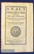 Uniting Scotland With England 1657 An Ordinance for Uniting Scotland with England plus other