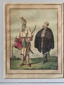 Asian Aquatints – coloured various scenes Khoords, and more, mounted measures 25x36cm overall (5)