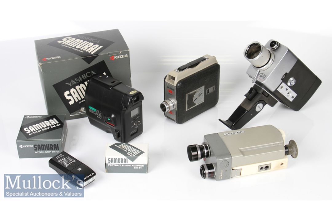 Selection of vintage Cine/Movie cameras to include Kyocera Yashica Samurai X3.0 with flash, action - Image 2 of 2