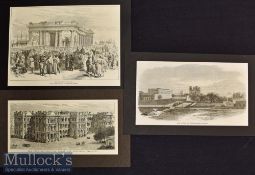 India – Calcutta – Six Engraved Views to include Princep’s Gate, Townhall, Plassey Gate etc 1870