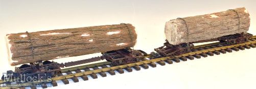 Lehmann Gross Bahn The Big Train G Gauge 45770 Skeleton Log Cars with small selection of spare