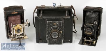 Large C.P Goerz, Berlin folding camera body measuring 23x18cm approx together with a Cameo Lukos No2