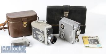 Eumig Admira 8f 8mm cine camera with working mechanism together with a Eumig C5 plus shooting handle