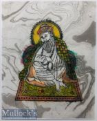 India & Punjab – Guru Nanak Textile Block Print – a fine vintage block print on textile of Guru