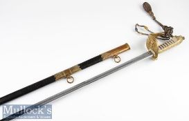 Early 20th century Naval Officer’s Dress Sword by Pote & Sons possibly Edward VII, blade etched with