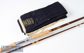 Rod - good Hardy Fibalite Salmon Spinning Rod – 9ft 6in 2pc – with red agate lined lip guide –