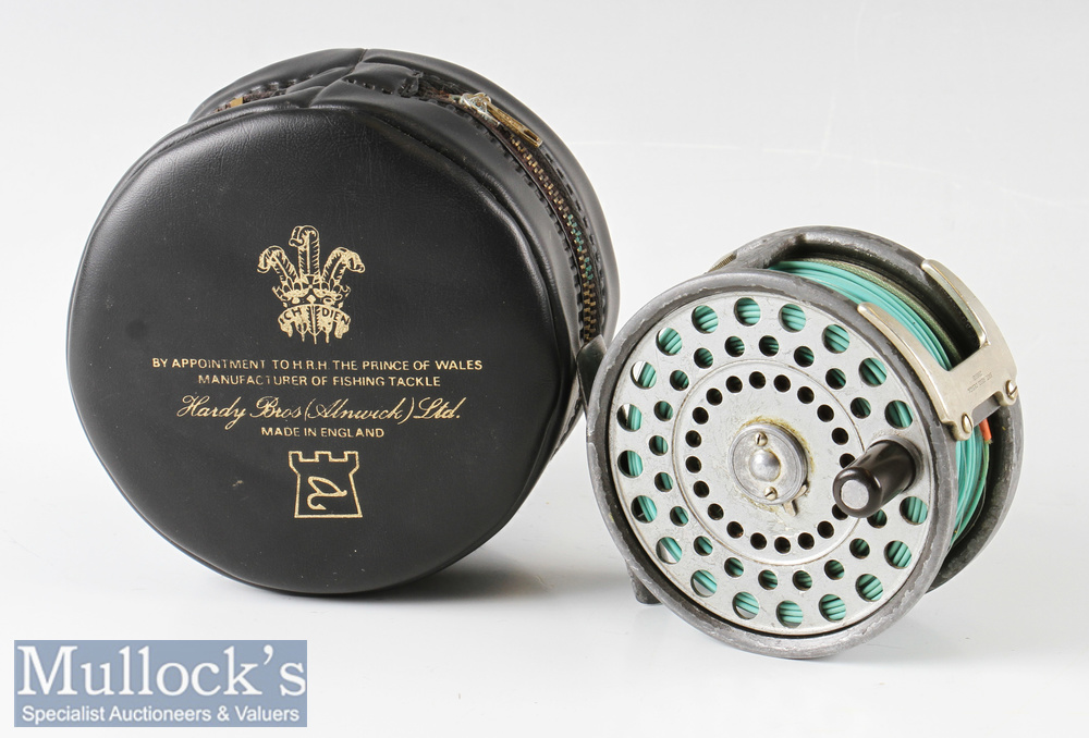 Hardy Bros England 3 3/8” Zenith wide drum alloy fly reel with smooth alloy foot, two screw heavy