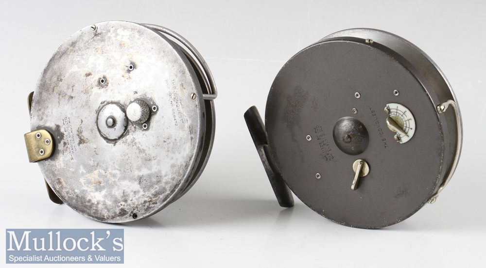 2x Hardy Bros England 4” Conquest centrepin trotting reels both twin handled, quick release latches, - Image 2 of 2
