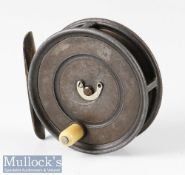 Early check Hardy Bros Alnwick 3 5/8” Uniqua alloy fly reel stamped G S (George Stone) internally,