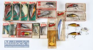 Heddon Fishing Lures Selection (19) incl Big Head 3” x4, Prowler 2 ¾”, Sonar 2 ½”, Midget River Runt