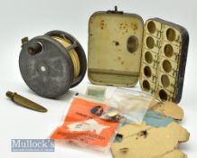 Hardy Bros Alnwick 4” Perfect Dup Mk II salmon alloy fly reel wide drum with rim tensioner, ribbed