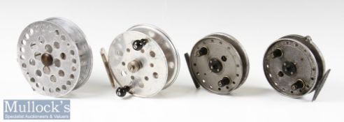 Adcock Stanton style 5” alloy trotting reel no handle ventilated drum face, marked R R to back