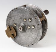 Scarce Hardy Bros Alnwick 6” Fortuna Big Game Sea reel with rare auxiliary rim brake with pad,