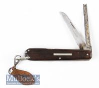 Rare and Scarce famous fly tying author T E Pryce-Tannatt owned rosewood angler’s knife made by C