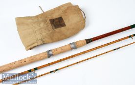 Greenheart / Split Cane Avon Coarse Rod: Hardy Bros Ltd Alnwick “F W K Wallis Avon No.2” Ser. No