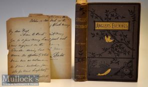 Late 19th c Fishing Book and Letter – titled “Anglers Evenings - Papers by Members of The Manchester