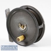 Hardy Uniqua 3 1/8” Mk 3 Fly Reel with original aluminium foot and ivorine handle, screw to spool