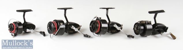 3x Various Garcia Mitchell fixed spool reels including one marked 7477541 to the foot, a 308 model