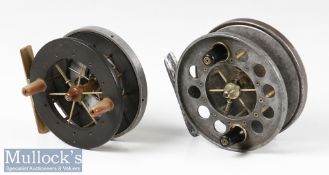 Fine Allcock Aerial 3 ½” ebonite and alloy centre pin reel with scripted ‘Allcock Aerial’ engraved