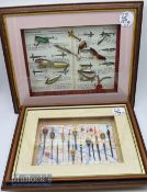 Framed Floats and Baits Selection (3) – 2 frames having 31 floats with another frame containing 8