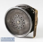 Hardy Bros Alnwick 4” perfect alloy salmon fly reel marked T internally to backplate, strap
