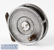 Hardy Bros England 3 1/8” Uniqua alloy fly reel with ribbed brass foot, two screw quick release