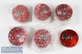 Abu Ambassadeur Red Colour Side Plates (6) 7000 size, part number not visible, in packaging