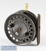 Hardy Bros England The Silex Major 3.75” alloy bait casting reel – correct ribbed brass foot,