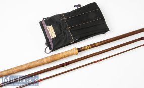 Salmon Fly Rod: Bruce & Walker Silver Stream hollow glass fly rod - 12ft 3pc line 6-8# soiled, 25”