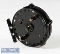 J W Youngs & Sons Trudex II 2500 centrepin reel in black with Bikerdyke line guide, in very good