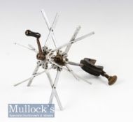 Sextile line dryer with brass clamp, alloy frame, brass handle measures 25cm in length approx. no