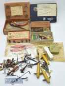 Hardy Bros leaded spinners with makers marks to fins, plus a variety of spinners, Devons, Wadham