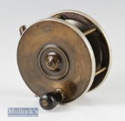 Fine PD Malloch Perth Sun and Planet brass and ebonite multiplying Salmon fly reel – 4.5”dia with