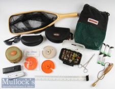 Interesting selection of Fishing Accessories – Stillwater elongated wooden tennis racket style trout