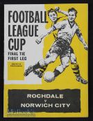 1961/62 Football League Cup Final Rochdale v Norwich City 5 May 1962, at Spotland, match