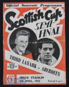 1952/53 Scottish Cup semi-final Third Lanark v Aberdeen at Ibrox. Creased o/w good.