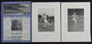 1936/37 Watford v Southend Utd Div. 3 (S) match programme 9 September 1936 at Vicarage Road; also
