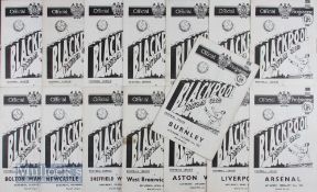 1952/53 Selection of Blackpool home league match programmes to include Sunderland, Derby County,