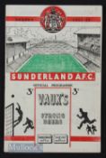 1951/52 Sunderland v Manchester United match programme 8 March 1952 at Roker Park. Good.