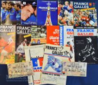 France/Italy Home Rugby Programmes v Wales etc (13): Attractive Paris issues from 1979-1999 inc (