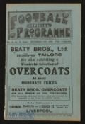 1921/22 Liverpool v Everton Div. 1 match programme 12 November 1921 binding to spine, o/all good.