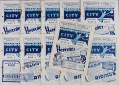 Selection of 1938/39 Manchester City reserve match programmes Aston Villa, Huddersfield Town,
