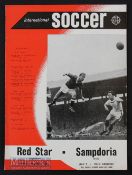 1960 American Soccer League Red Star Belgrade v Sampdoria 9 July in New York. Good.