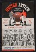 1952 Charity Shield match programme Manchester Utd v Newcastle Utd at Old Trafford 24 September 1952