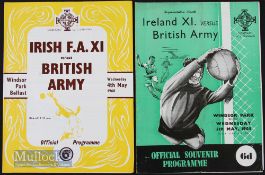 Friendly matches Ireland XI v British Army 1954, 1960 at Windsor Park. Good. (2)