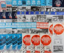Selection of Bolton Wanderers home match programmes to include 1957/58 Wolves (FAC), Stoke City (