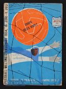 1954 World Cup England v Switzerland at Berne 20 June. Writing on cover, team changes, results