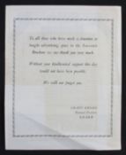 Very Rare SA Bantu v England 1972 Rugby Programme: Single sheet programme from England’s